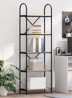 VidaXL Boekenkast Sonoma eiken 60 x 30 x 183 cm Bewerkt hout