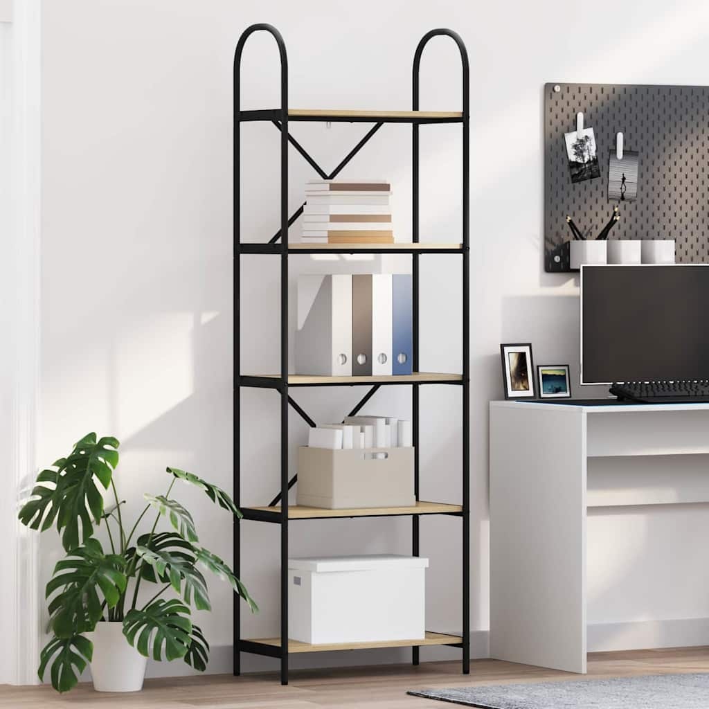 VidaXL Boekenkast Sonoma eiken 60 x 30 x 183 cm Bewerkt hout