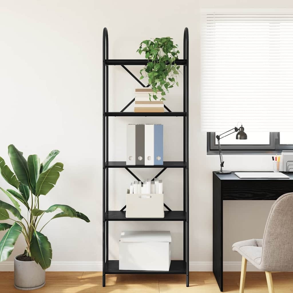 VidaXL Boekenkast Zwart eiken 60 x 30 x 183 cm Bewerkt hout