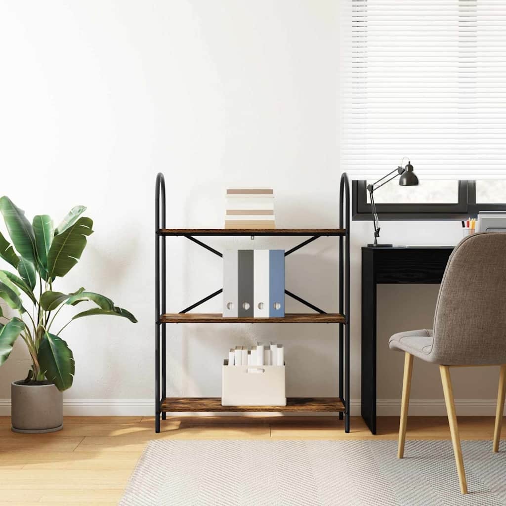 VidaXL Boekenkast Gerookt eiken 80 x 30 x 109 cm Bewerkt hout