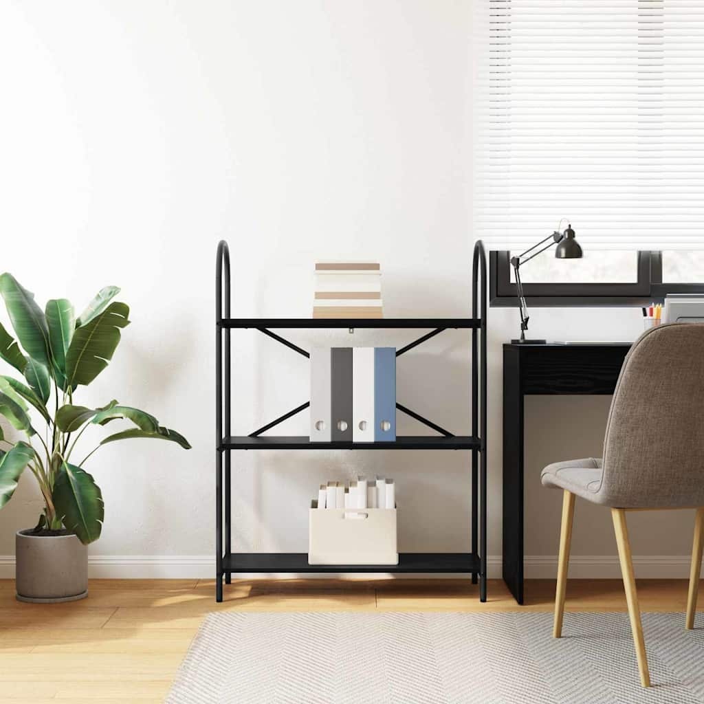 VidaXL Boekenkast Zwart eiken 80 x 30 x 109 cm Bewerkt hout