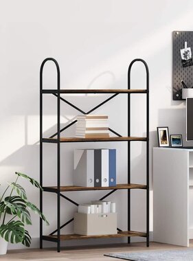 VidaXL Boekenkast Gerookt eiken 80 x 30 x 146 cm Bewerkt hout