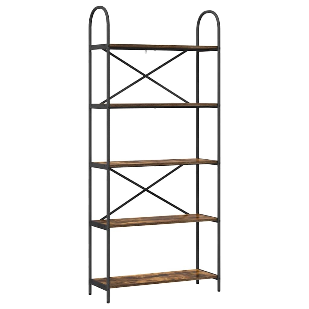 VidaXL Boekenkast Gerookt eiken 80 x 30 x 183 cm Bewerkt hout