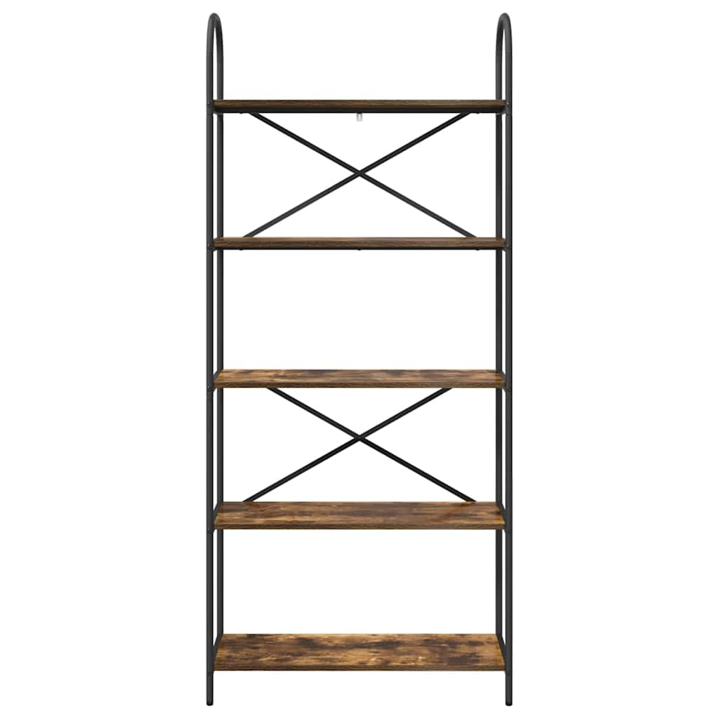 VidaXL Boekenkast Gerookt eiken 80 x 30 x 183 cm Bewerkt hout