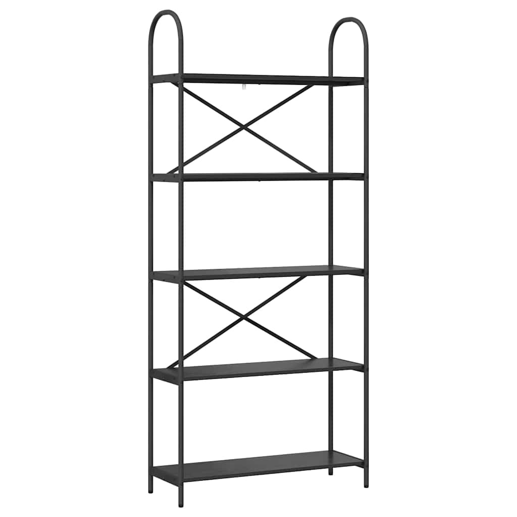 VidaXL Boekenkast Zwart eiken 80 x 30 x 183 cm Bewerkt hout