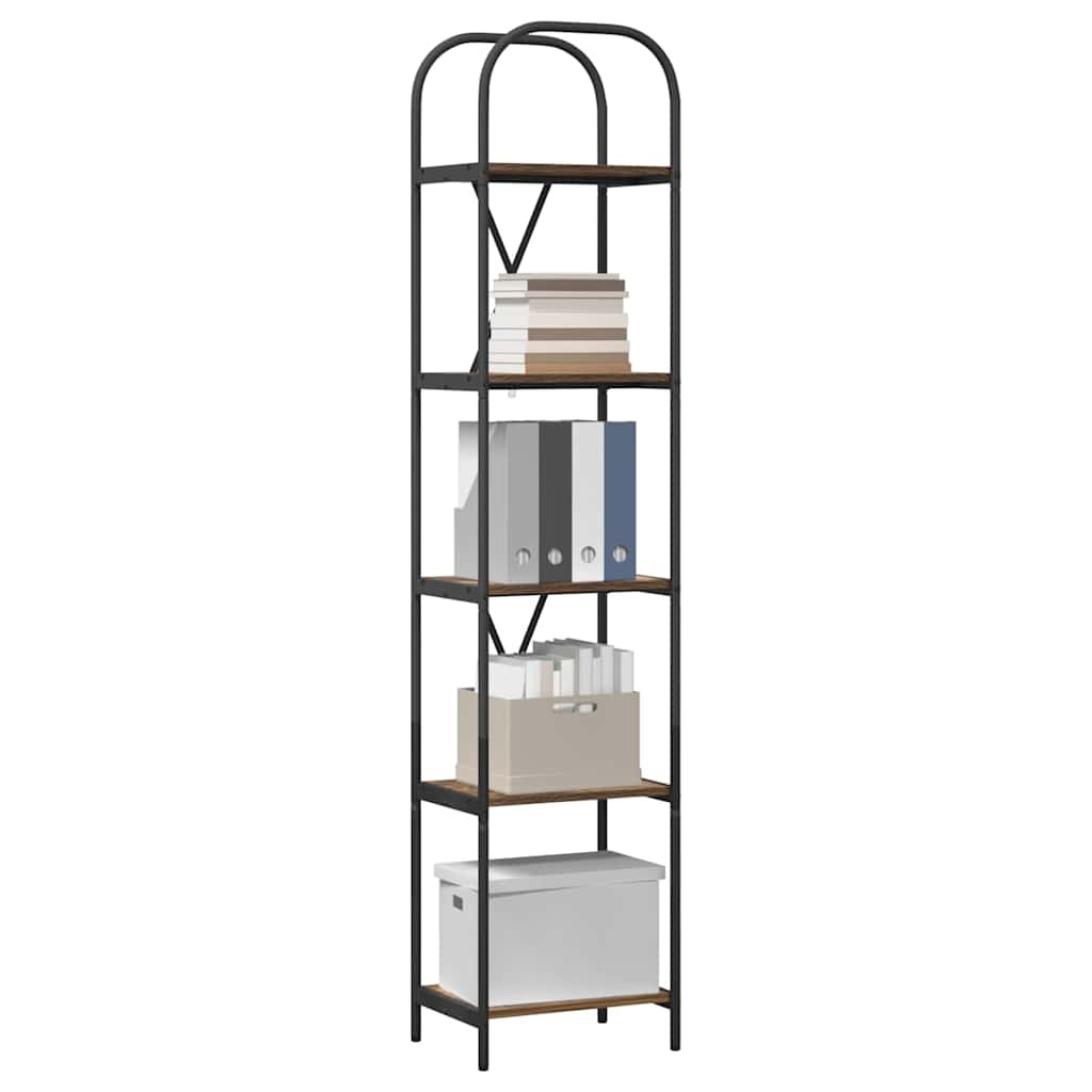 VidaXL Boekenkast Gerookt eiken 40 x 30 x 183 cm Bewerkt hout