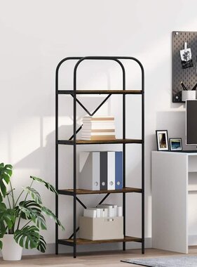 VidaXL Boekenkast Gerookt eiken 60 x 30 x 146 cm Bewerkt hout