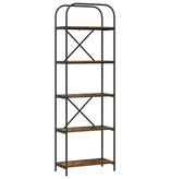 VidaXL Boekenkast Gerookt eiken 60 x 30 x 183 cm Bewerkt hout