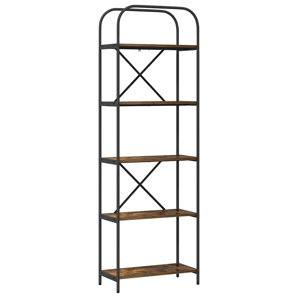 VidaXL Boekenkast Gerookt eiken 60 x 30 x 183 cm Bewerkt hout