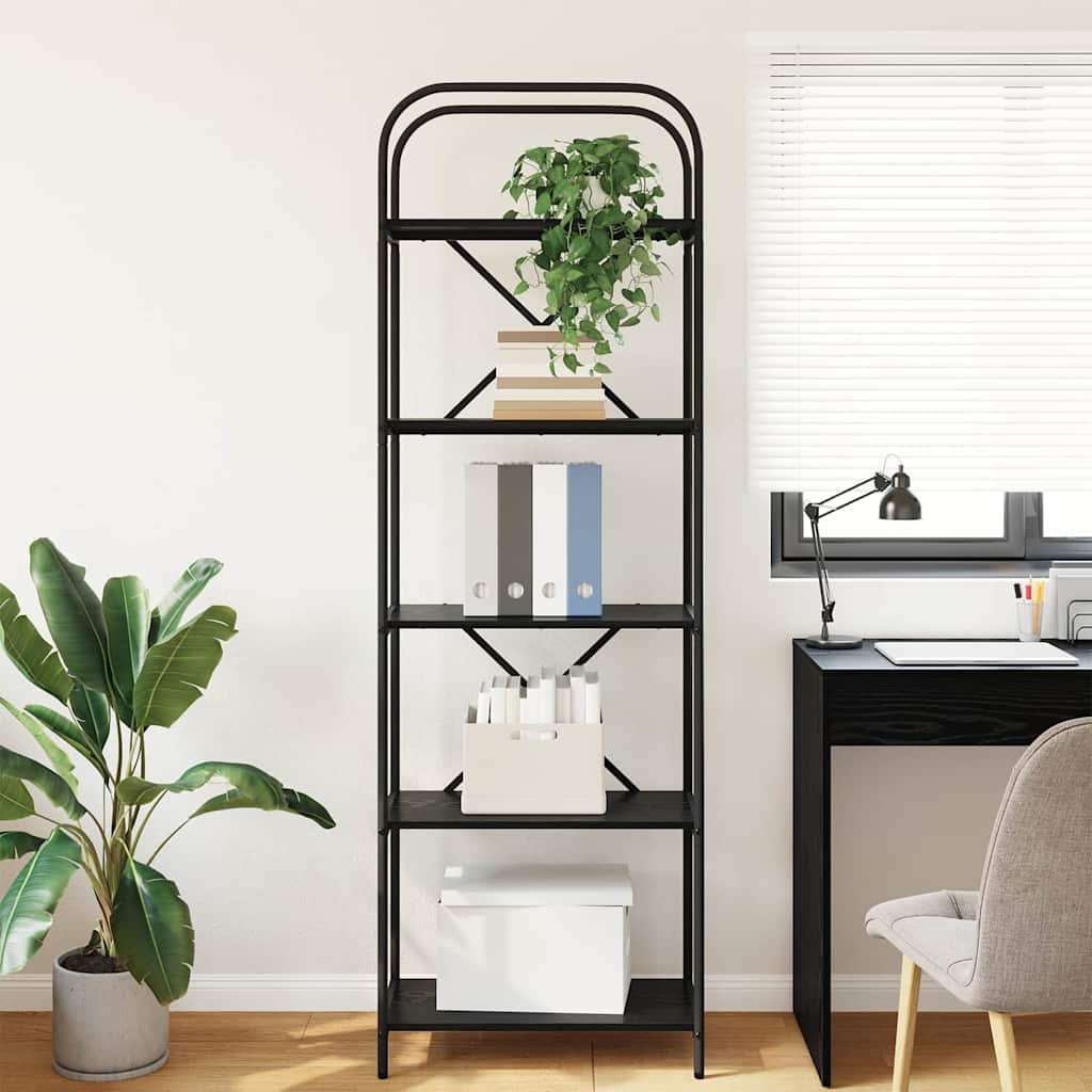 VidaXL Boekenkast Zwart eiken 60 x 30 x 183 cm Bewerkt hout