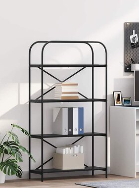 VidaXL Boekenkast Zwart eiken 80 x 30 x 146 cm Bewerkt hout