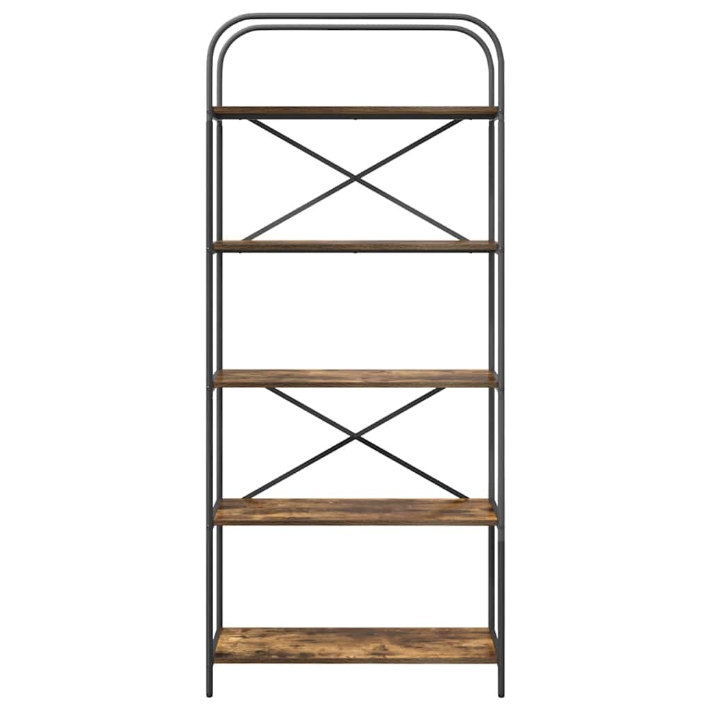 VidaXL Boekenkast Gerookt eiken 80 x 30 x 183 cm Bewerkt hout