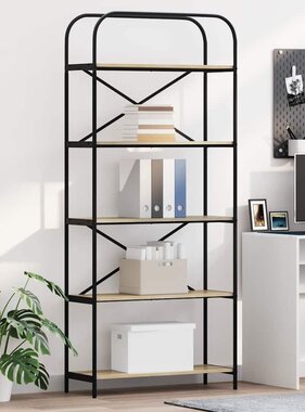 VidaXL Boekenkast Sonoma eiken 80 x 30 x 183 cm Bewerkt hout