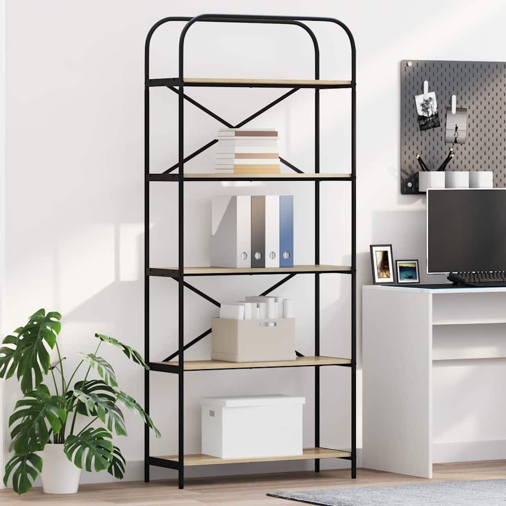 VidaXL Boekenkast Sonoma eiken 80 x 30 x 183 cm Bewerkt hout