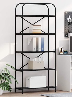 VidaXL Boekenkast Zwart eiken 80 x 30 x 183 cm Bewerkt hout