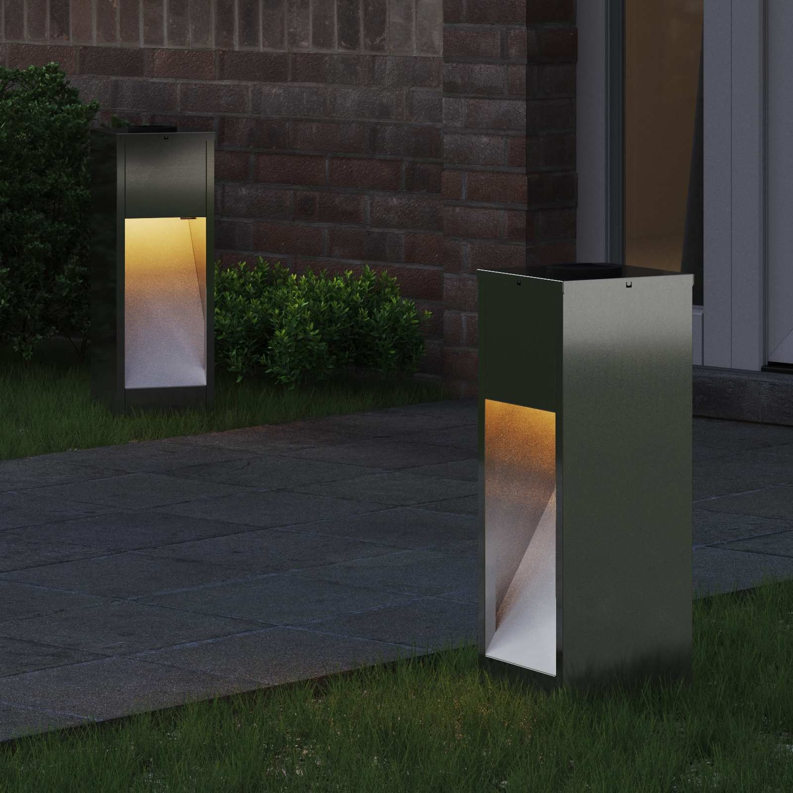 VidaXL Zonne LED Padverlichting 2 pcs Gegalvaniseerd Gegalvaniseerd