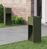 VidaXL Zonne LED Padverlichting 2 pcs Olijf Groen Koudgewalst staal