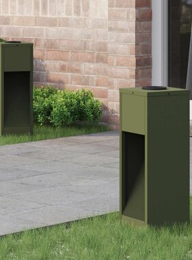 VidaXL Zonne LED Padverlichting 2 pcs Olijf Groen Koudgewalst staal