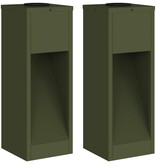 VidaXL Zonne LED Padverlichting 2 pcs Olijf Groen Koudgewalst staal