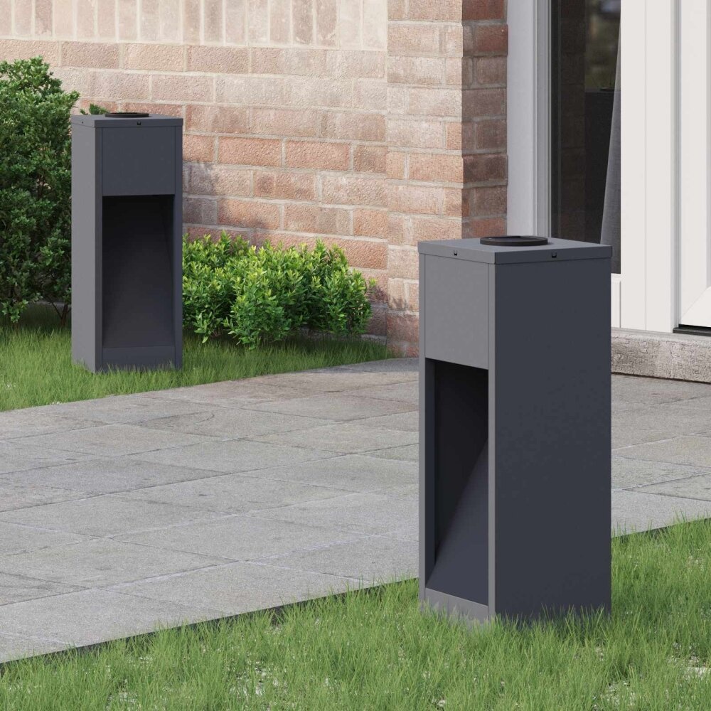 VidaXL Zonne LED Padverlichting 2 pcs Antraciet Koudgewalst staal