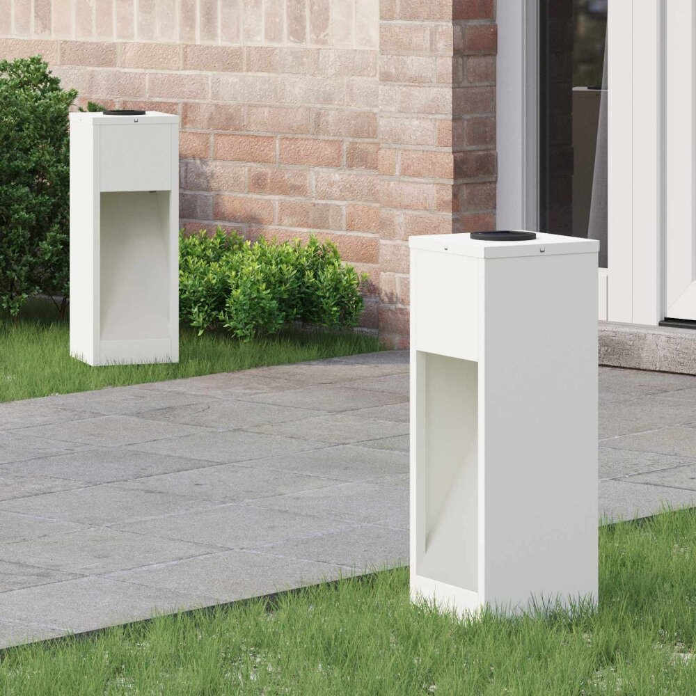 VidaXL Zonne LED Padverlichting 2 pcs Wit Koudgewalst staal