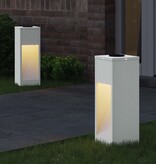 VidaXL Zonne LED Padverlichting 2 pcs Wit Koudgewalst staal