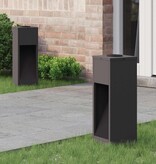 VidaXL Zonne LED Padverlichting 2 pcs Zwart Koudgewalst staal