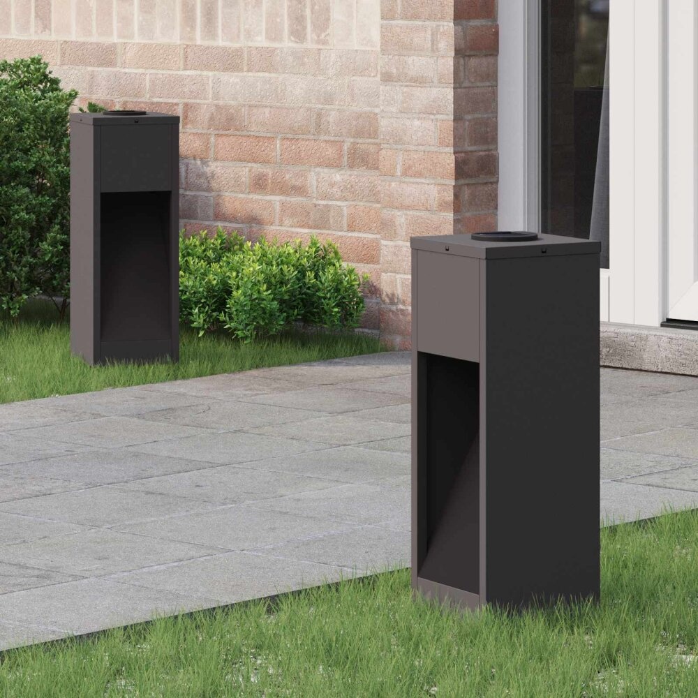 VidaXL Zonne LED Padverlichting 2 pcs Zwart Koudgewalst staal