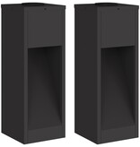 VidaXL Zonne LED Padverlichting 2 pcs Zwart Koudgewalst staal