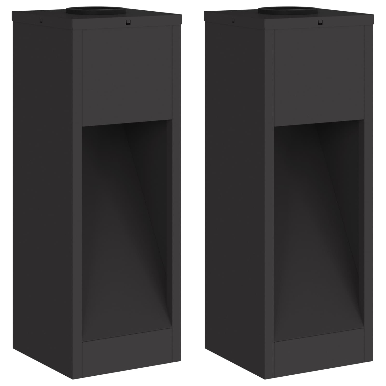 VidaXL Zonne LED Padverlichting 2 pcs Zwart Koudgewalst staal