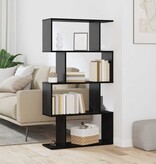 VidaXL Boekenkast Zwart Eiken 70 x 24 x 129 cm Bewerkt hout