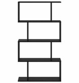 VidaXL Boekenkast Zwart Eiken 70 x 24 x 129 cm Bewerkt hout