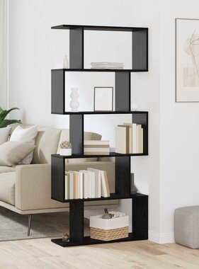 VidaXL Boekenkast Zwart Eiken 70 x 24 x 161 cm Bewerkt hout