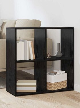 VidaXL Boekenkast Zwart Eiken 69,5 x 29 x 69,5 cm Bewerkt hout