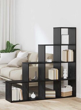 VidaXL Kamerscherm Boekenkast Zwart Eiken 131,5 x 29 x 131,5 cm
