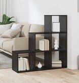 VidaXL Kamerscherm Boekenkast Zwart Eiken 99 x 29 x 99 cm Bewerkt hout