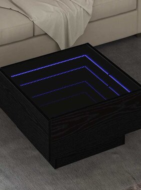 VidaXL Salontafel Zwart eiken 50 x 50 x 30 cm Bewerkt hout