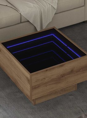 VidaXL Salontafel artisanaal eikenkleurig 50 x 50 x 30 cm Bewerkt hout