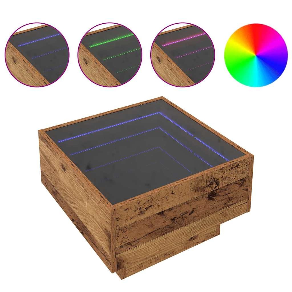 VidaXL Salontafel Oud hout 50 x 50 x 30 cm Bewerkt hout