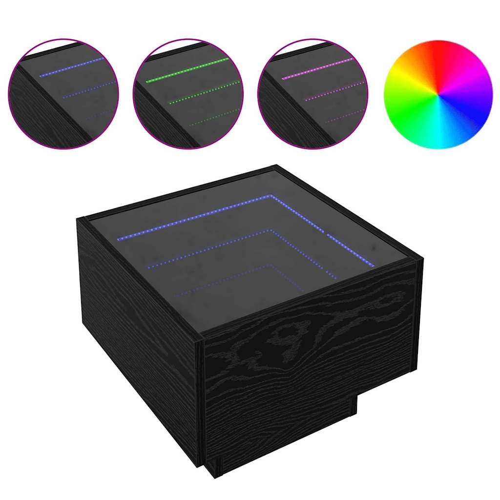 VidaXL Salontafel Zwart eiken 40 x 40 x 30 cm Bewerkt hout