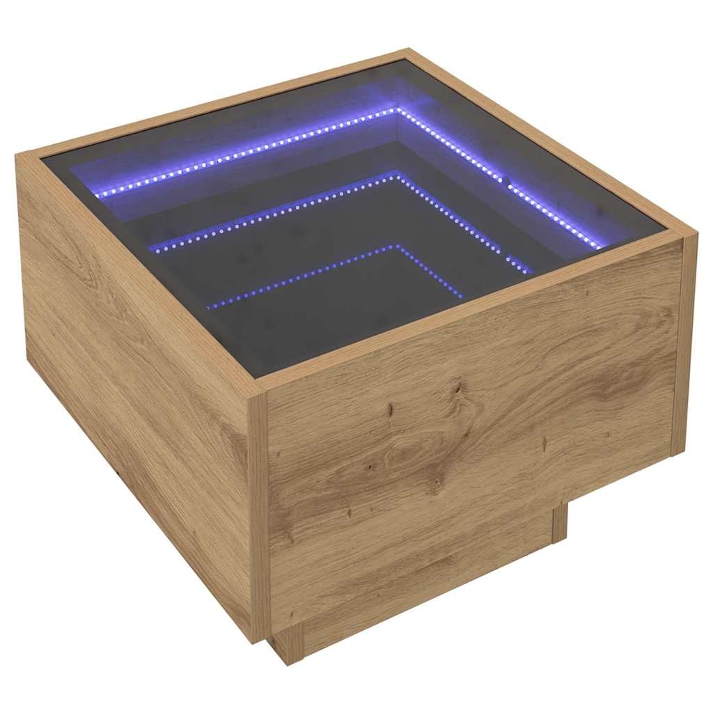 VidaXL Salontafel artisanaal eikenkleurig 40 x 40 x 30 cm Bewerkt hout