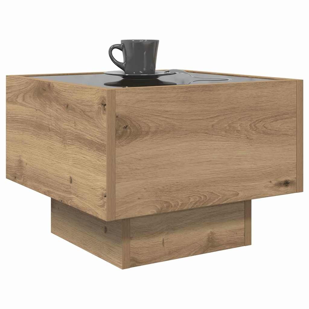 VidaXL Salontafel artisanaal eikenkleurig 40 x 40 x 30 cm Bewerkt hout