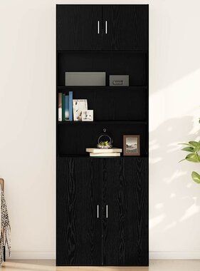 VidaXL Wandkast Zwart eiken 80 x 42.5 x 40 cm Bewerkt hout