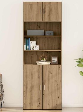 VidaXL Wandkast artisanaal eikenkleurig 80 x 42.5 x 40 cm Bewerkt hout