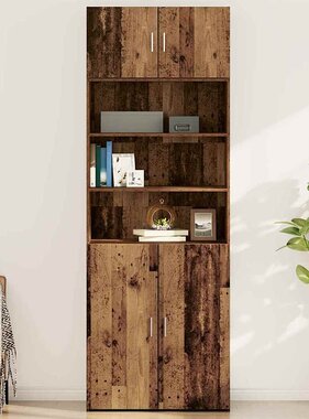 VidaXL Wandkast Wandgemonteerd Oud hout 80 x 42.5 x 40 cm Bewerkt hout