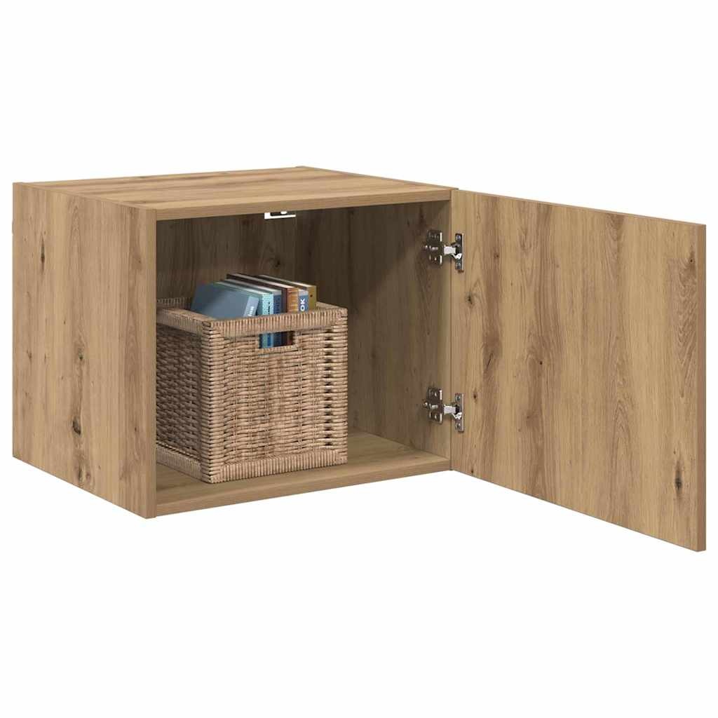 VidaXL Wandkast artisanaal eikenkleurig 50 x 42.5 x 40 cm Bewerkt hout