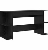 VidaXL Bureau met plank Zwart eiken 140 x 50 x 75 cm Bewerkt hout