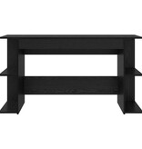 VidaXL Bureau met plank Zwart eiken 140 x 50 x 75 cm Bewerkt hout