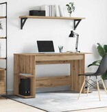 VidaXL Bureau artisanaal eikenkleurig 140 x 50 x 75 cm Bewerkt hout