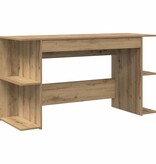 VidaXL Bureau artisanaal eikenkleurig 140 x 50 x 75 cm Bewerkt hout